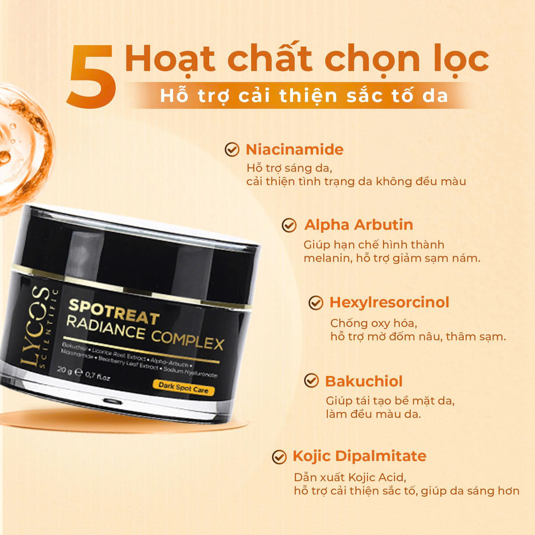 Combo Sáng Da Mờ Nám Lycos : Tinh chất Peel Da Lycos + Kem Nám Đêm Lycos - Xóa nhăn, nám tàn nhang