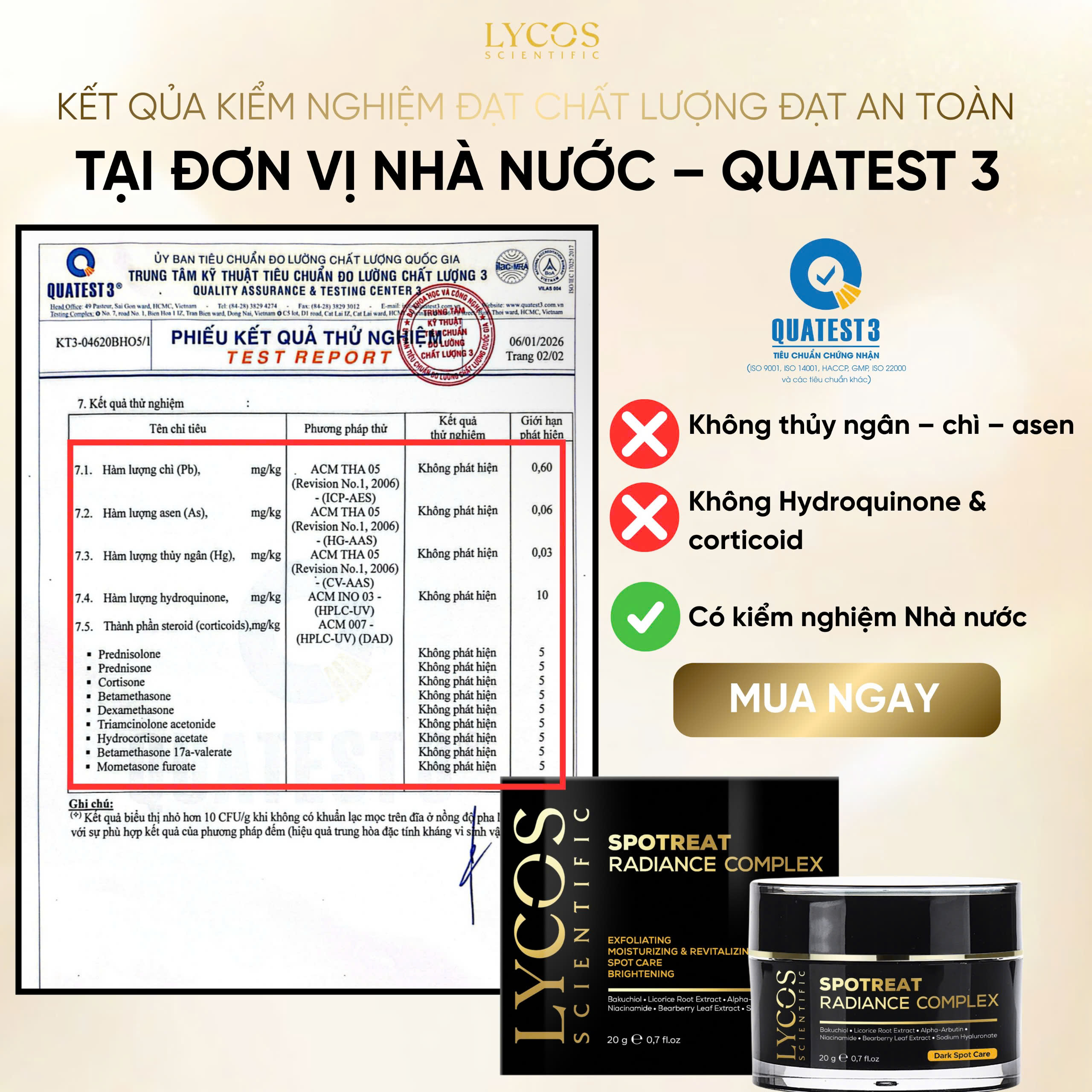 Kem Nám Đêm Spotreat Radiance Complex LYCOS – Giảm Thâm Nám, Dưỡng Trắng, Cải Thiện Da Không Đều Màu