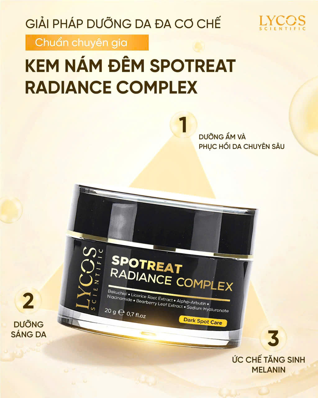 Combo 4 Sáng Da Mờ Nám Lycos: Peel Da Lycos + Kem Nám Lycos + Dưỡng ẩm Lycos + Kem Chống nắng Lycos