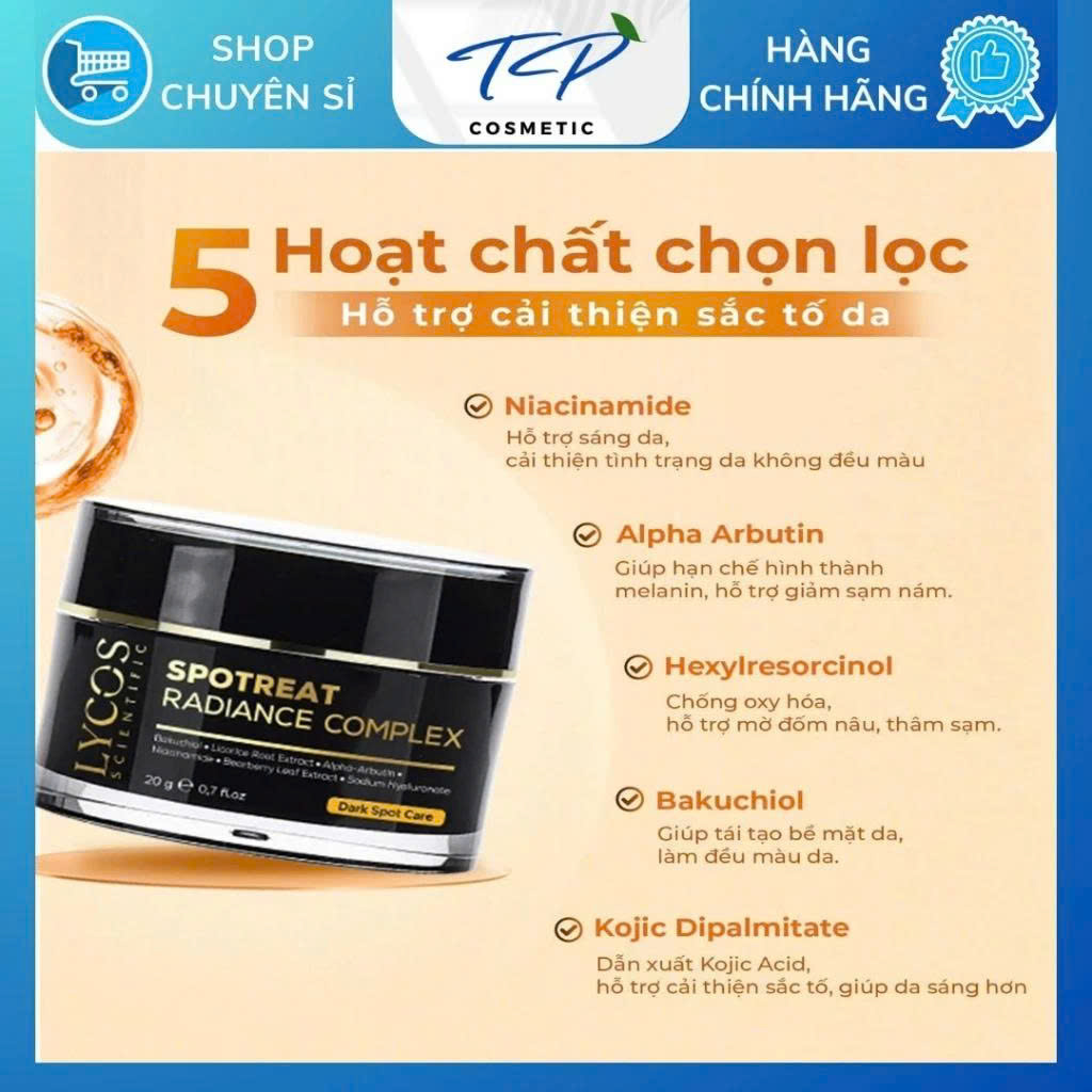 Kem Nám Đêm Spotreat Radiance Complex LYCOS – Giảm Thâm Nám, Dưỡng Trắng, Cải Thiện Da Không Đều Màu