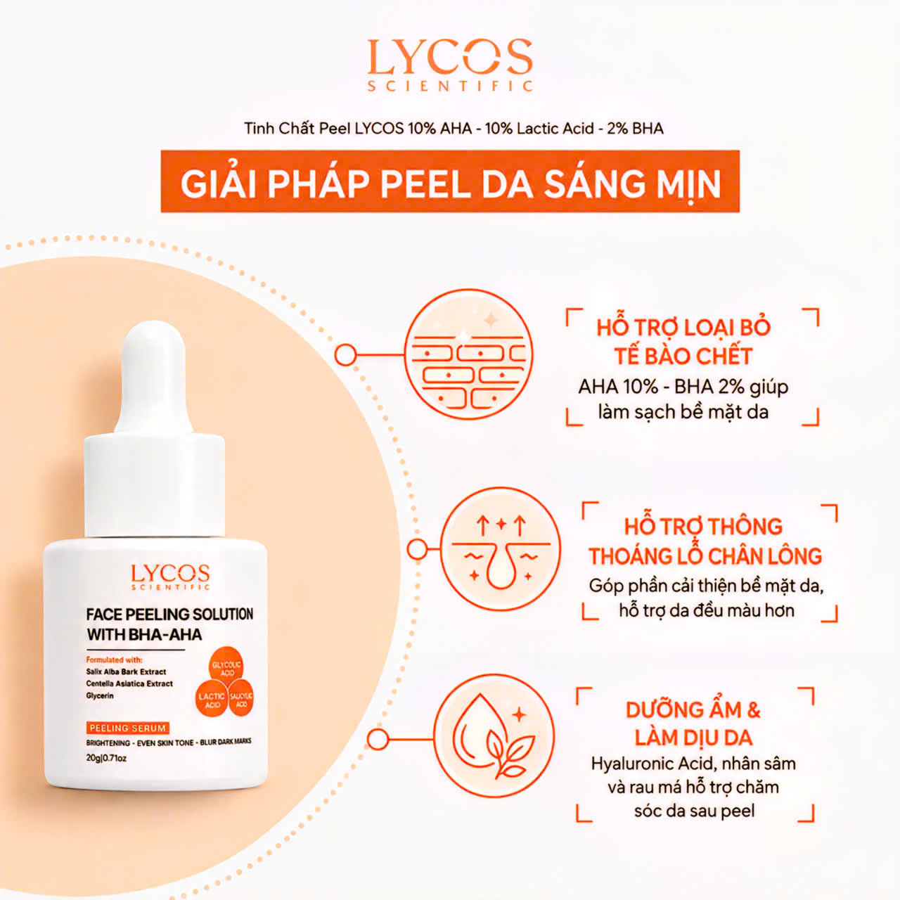 Combo LYCOS KHÔNG THỂ RỜI XA ( Tinh Chất Peeling – Gel Cấp Ẩm) – Lycos peeling