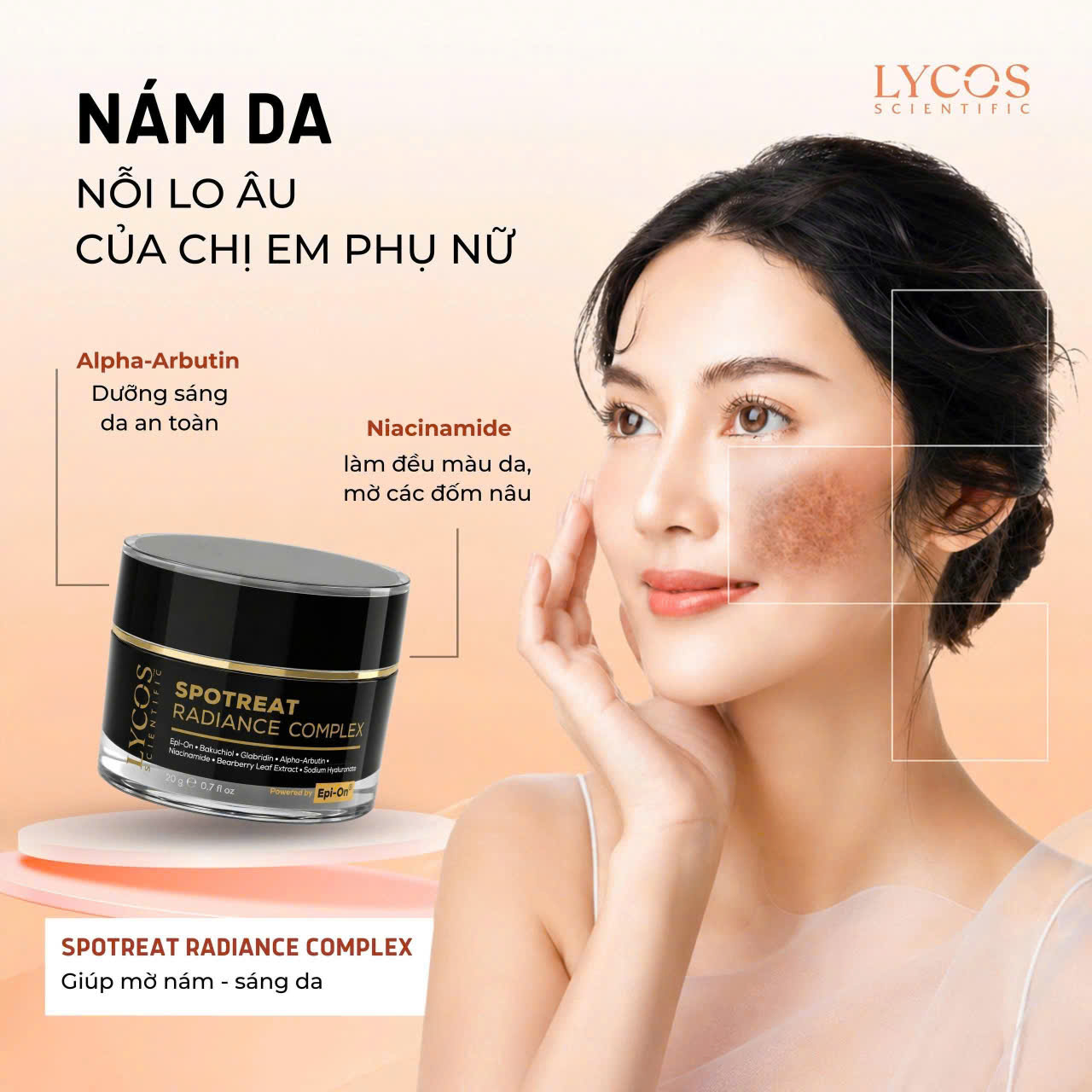 Combo Sáng Da Mờ Nám Lycos : Tinh chất Peel Da Lycos + Kem Nám Đêm Lycos - Xóa nhăn, nám tàn nhang