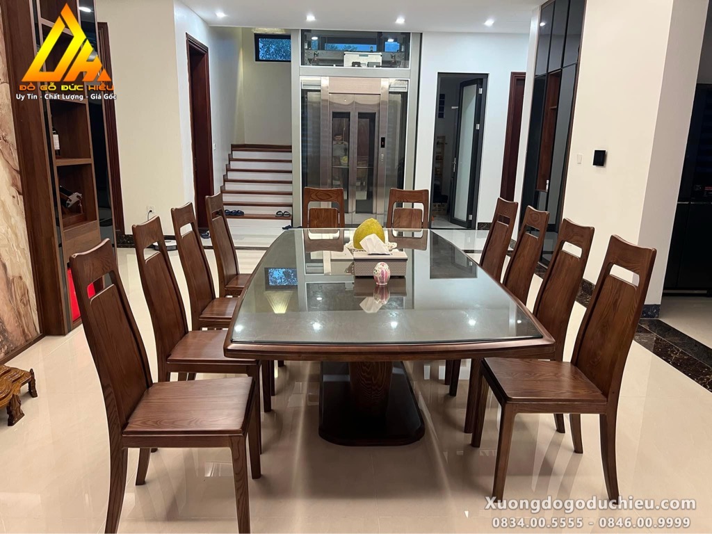 Bàn ăn 8 Ghế Hiện Đại gỗ sồi
