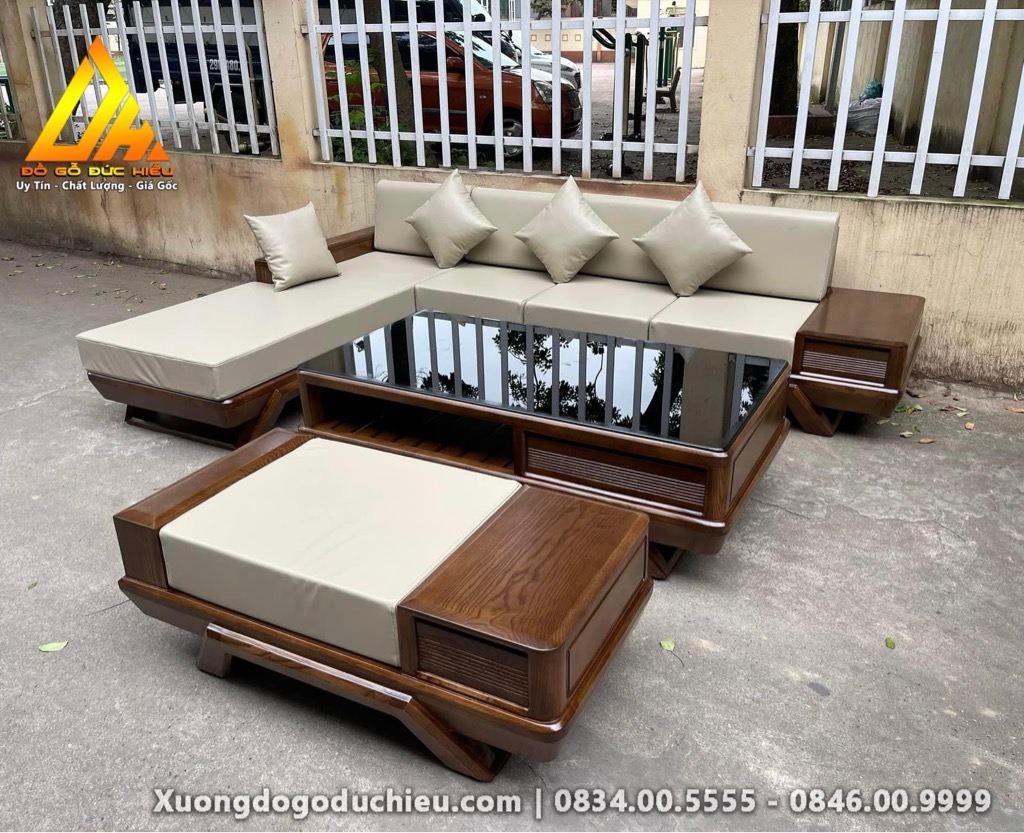 Combo Sofa Liền góc L và Kệ Tivi