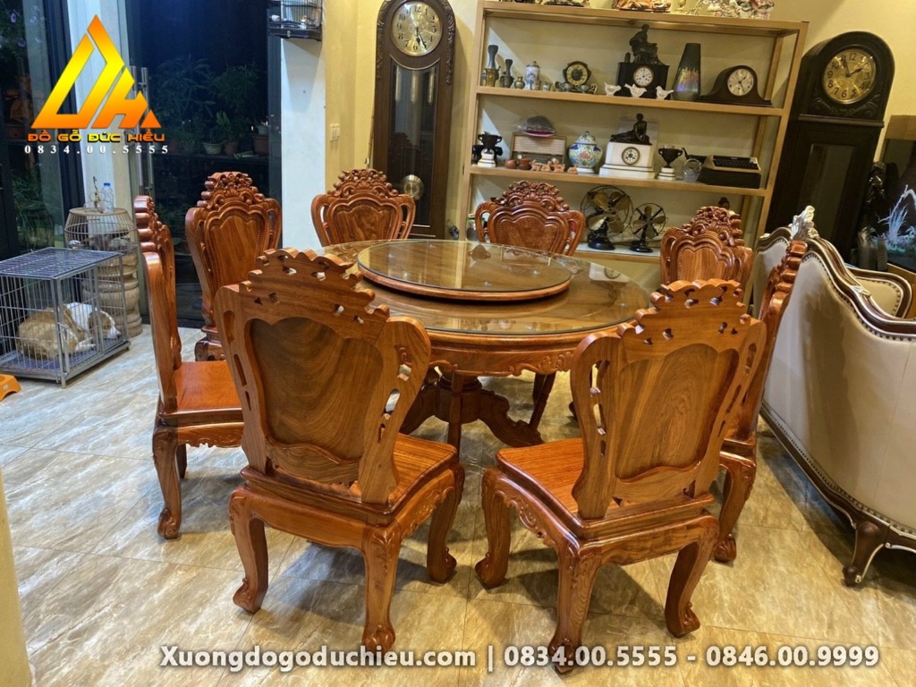 Bộ Bàn Ăn Tròn 8 Ghế