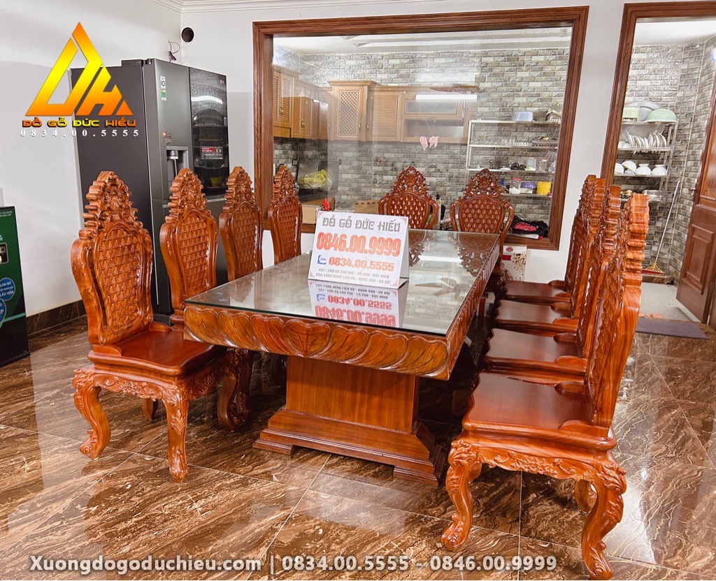 Bàn Ăn Nguyên Khối 10 Ghế (Bán về Hà Nội)