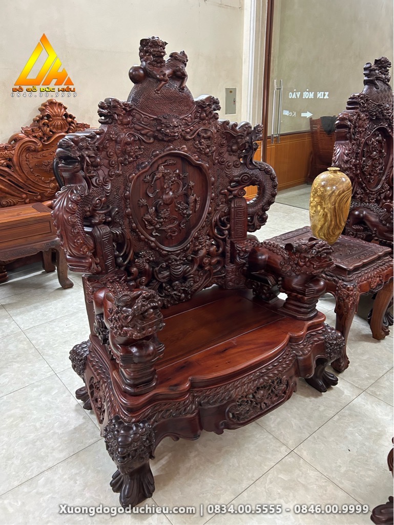 Bộ Rồng Bảo Đỉnh gỗ Cẩm Lai Lào