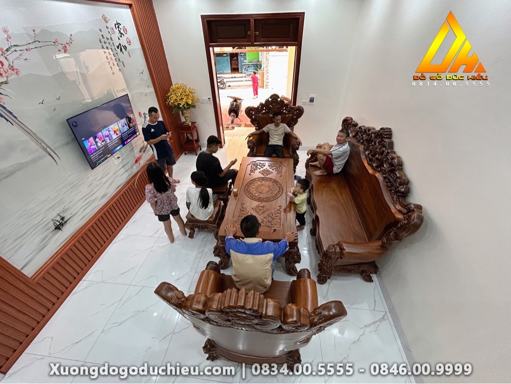 Bộ 6 món Gõ Đỏ phun màu hạt dẻ(Bán về Đông Anh HN)