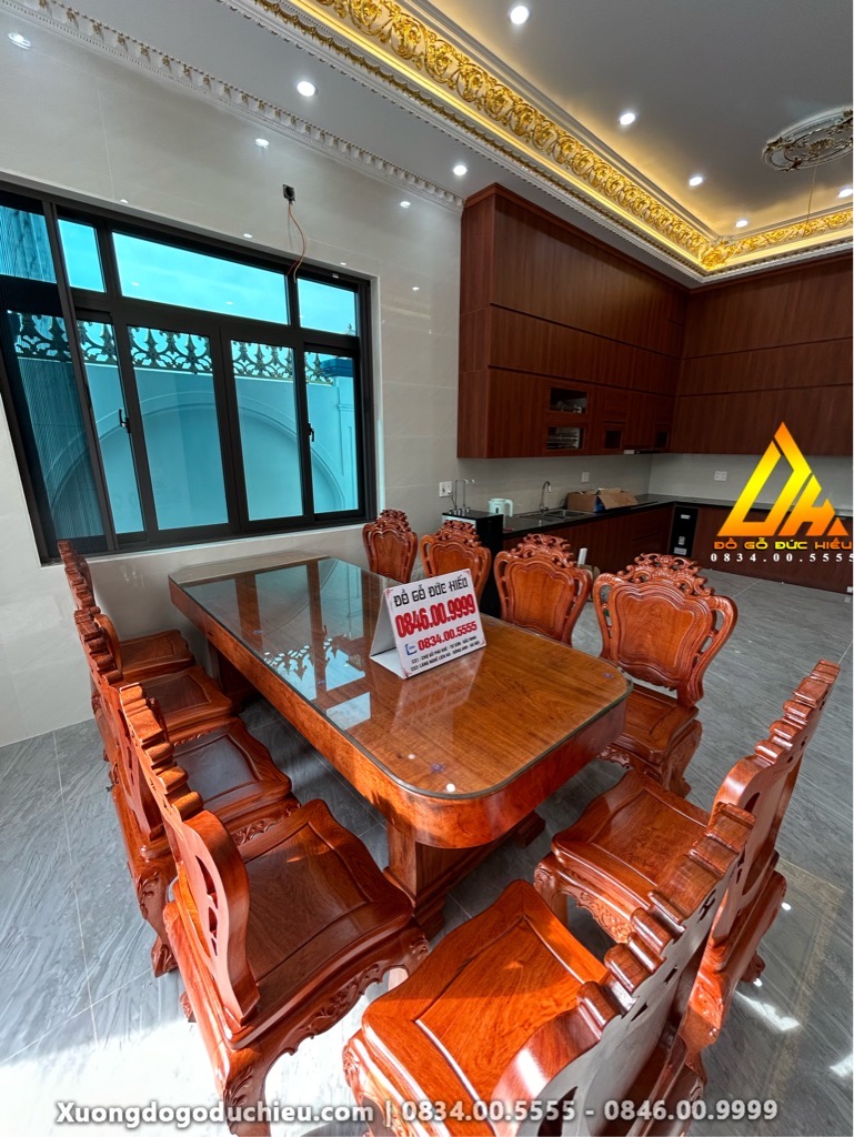 Bàn Ăn Nguyên Khối 10 Ghế(Bán về Bắc Giang)