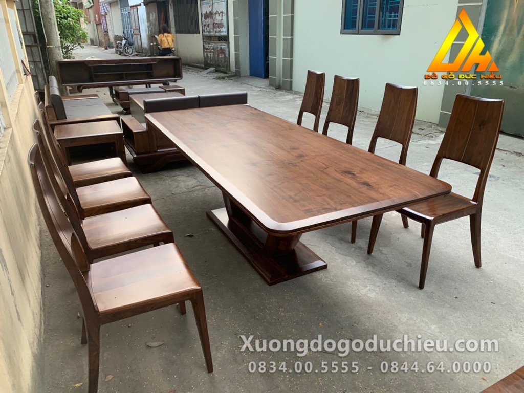Combo Sofa + Kệ tivi + Bàn Ăn(Gỗ Óc Chó loại 1)