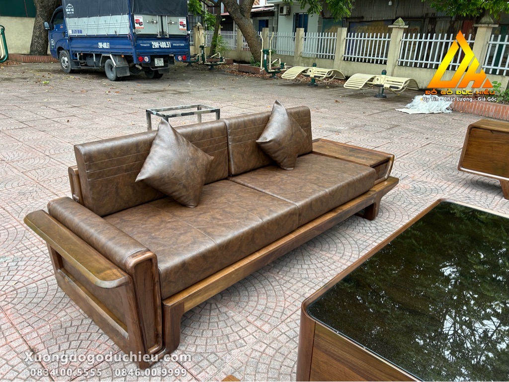Combo Sofa Kệ Tivi gỗ óc chó(Lào Cai)