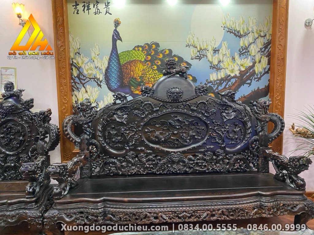 Bộ Rồng Đỉnh Mun Hoa Lào 12 món(Bắc Giang)