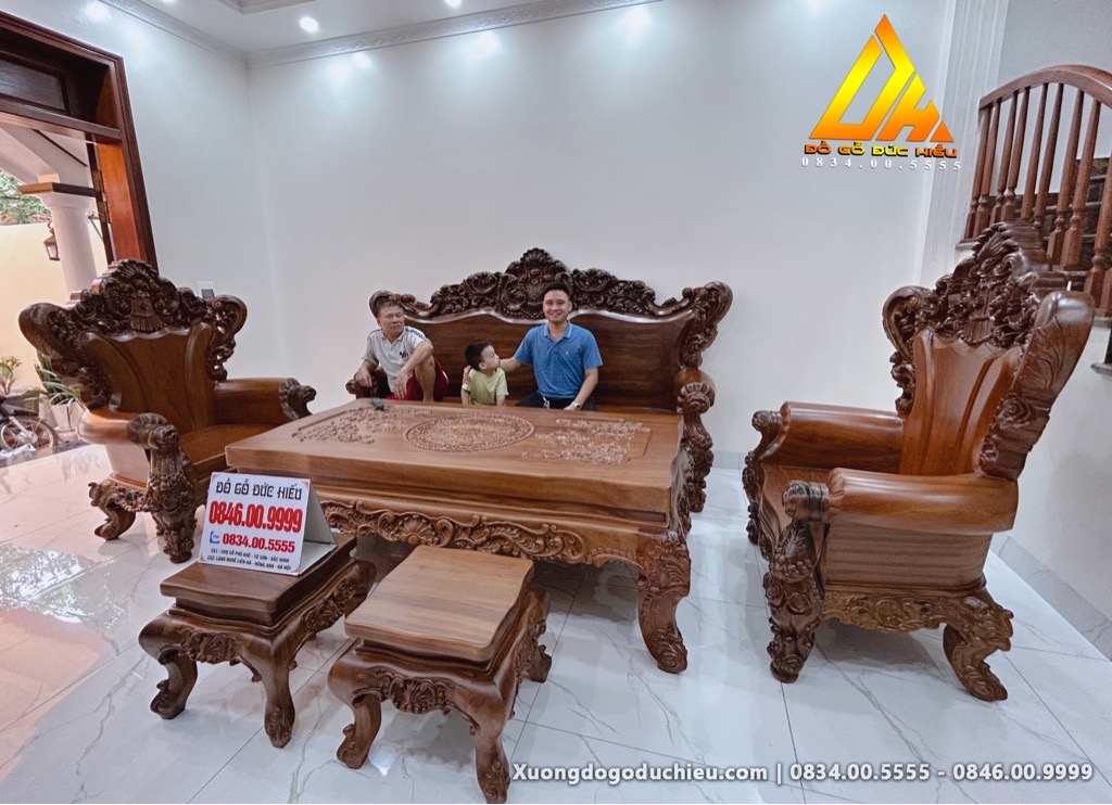 Bộ 6 món Gõ Đỏ phun màu hạt dẻ(Bán về Đông Anh HN)