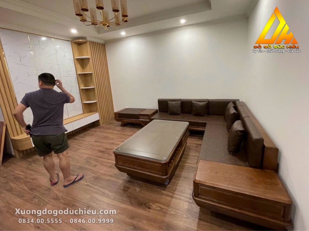 Sofa zito gỗ sồi góc liền(Đông Trù Hà Nội)
