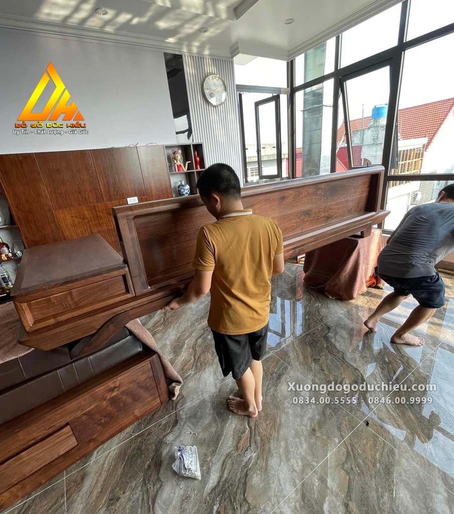 Combo full Phòng Khách và Bếp gỗ Óc Chó(Hải Dương)