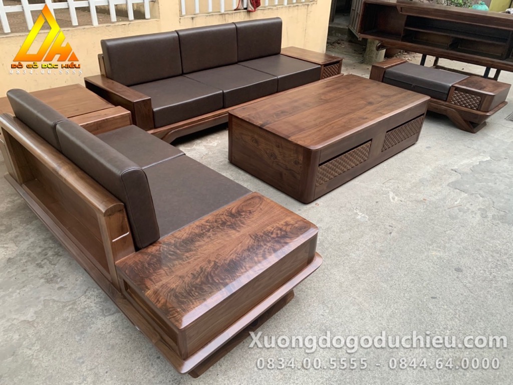 Combo Sofa + Kệ tivi + Bàn Ăn(Gỗ Óc Chó loại 1)