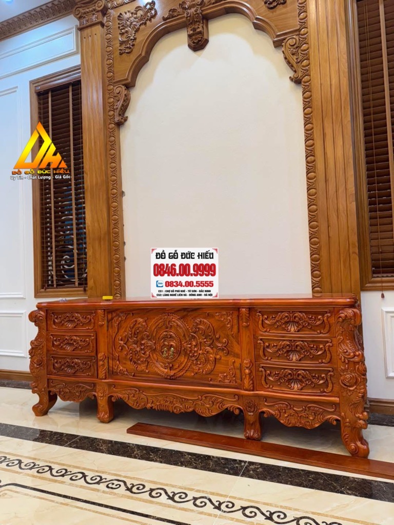 Combo Hoàng Gia+Kệ Tivi+Bàn Ăn tân cổ điển