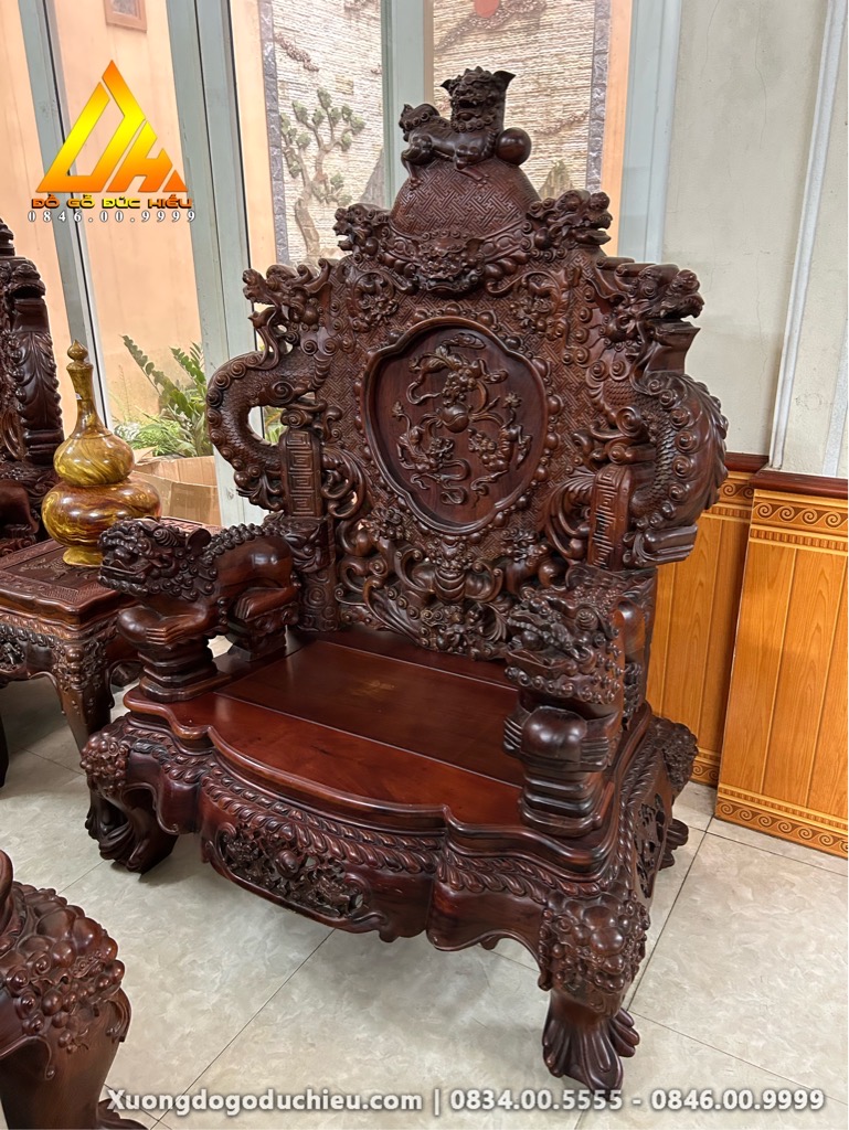 Bộ Rồng Bảo Đỉnh gỗ Cẩm Lai Lào