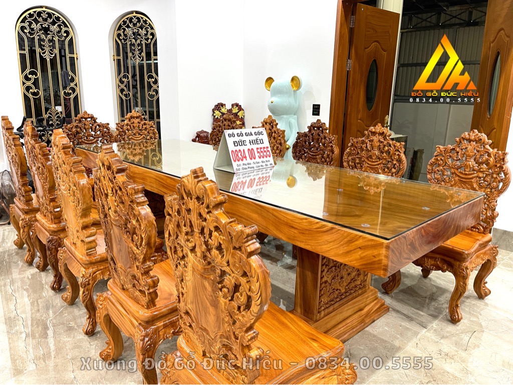 Bộ Bàn Ăn 12 Ghế Nguyên Khối(Hưng Yên)