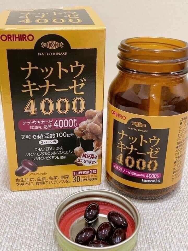 Viên Uống Phòng Chống Đột Quỵ Nattokinase 4000Fu Orihiro 60 Viên