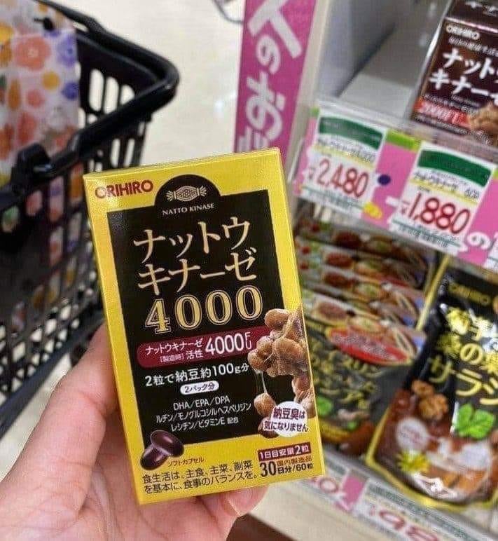 Viên Uống Phòng Chống Đột Quỵ Nattokinase 4000Fu Orihiro 60 Viên