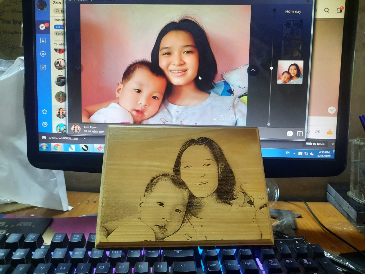 Tranh gỗ khắc tên theo yêu cầu