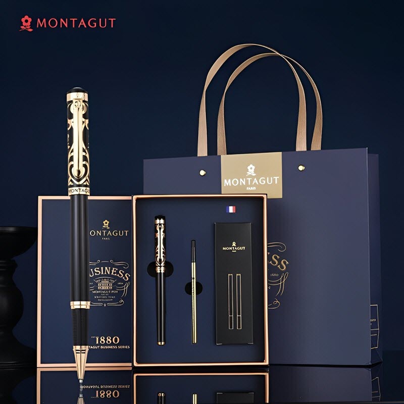 Set bút bi Montagut chính hãng MT088 màu đen sang trọng