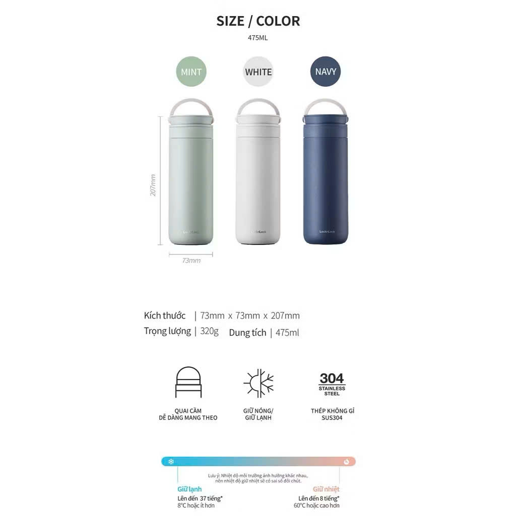 Bình giữ nhiệt LocknLock 475ml Metro Two Way LHC4274