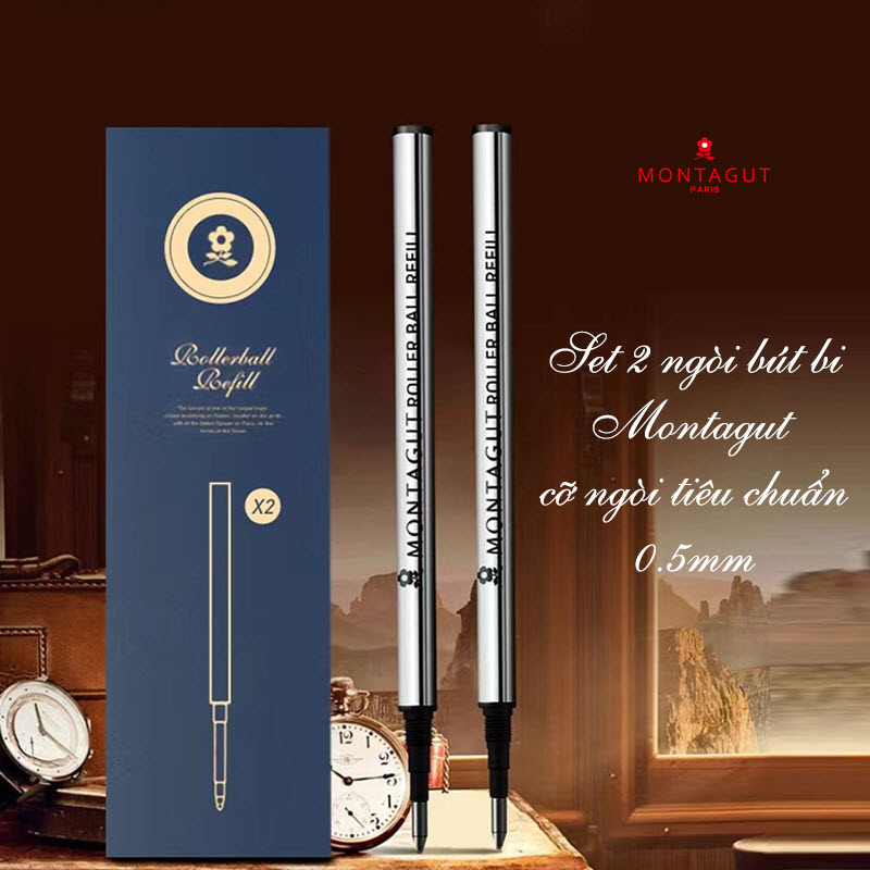 Bút Montagut màu bạc MT066 khắc tên theo yêu cầu
