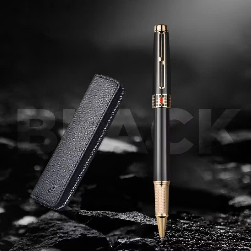 Set bút ký Montagut MT525 - Màu đen cao cấp kèm 2 ngòi và bao da