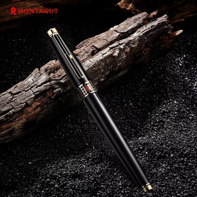 Set bút ký Montagut MT525 - Màu đen cao cấp kèm 2 ngòi và bao da