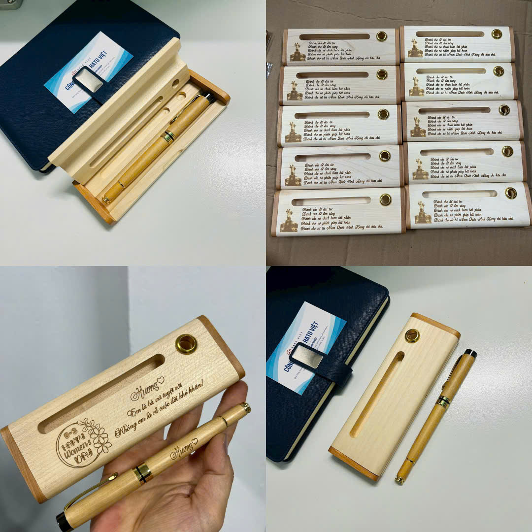 Hộp bút gỗ quà tặng doanh nghiệp MB21