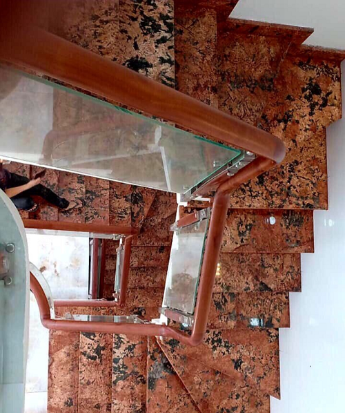 Đá cầu thang Snow white Granite nhập khẩu Brazil