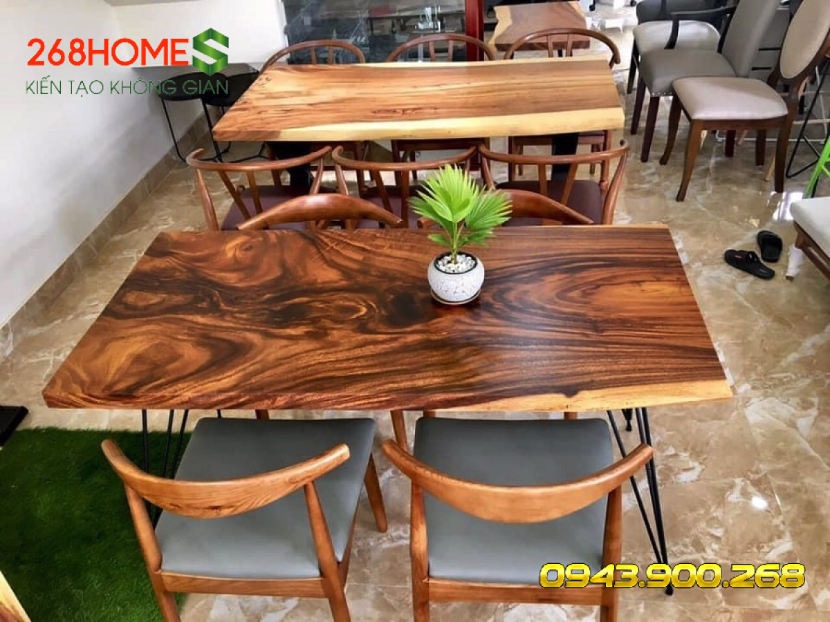 Bàn ghế gỗ nguyên khối HA612