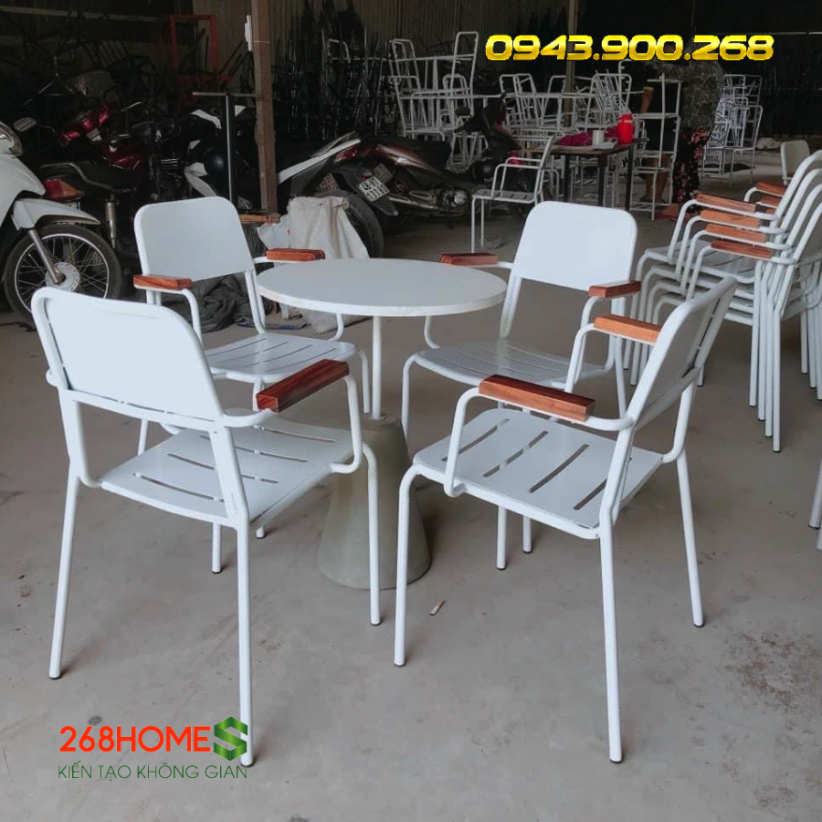 Bàn ghế khung sắt HA117