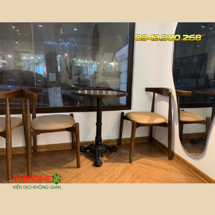 Bộ bàn ghế cafe gỗ HA739