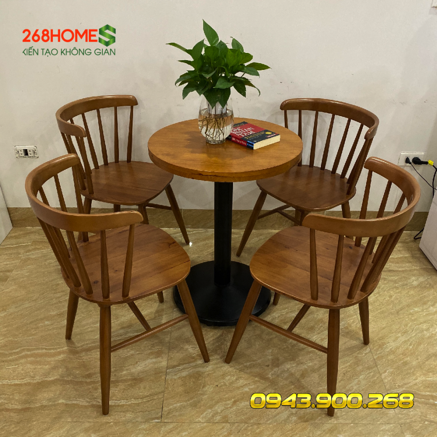 Bộ bàn ghế cafe gỗ HA709