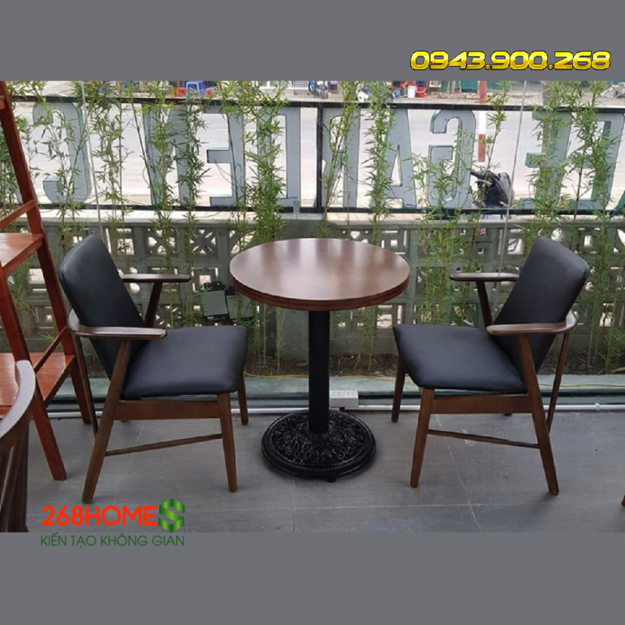 Bộ bàn ghế cafe gỗ HA732