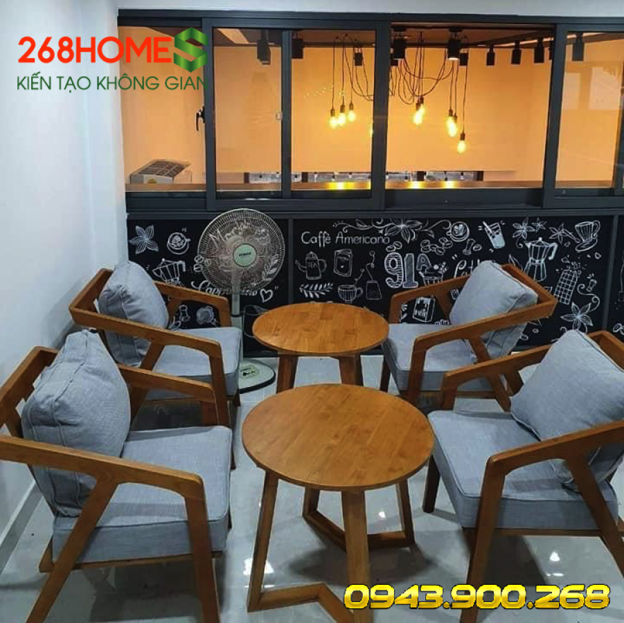 Bộ bàn ghế cafe gỗ HA737