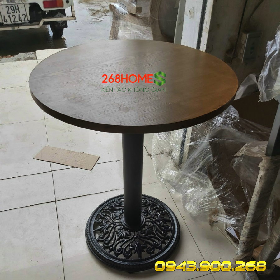 Bàn trả cafe chân sắt HC107