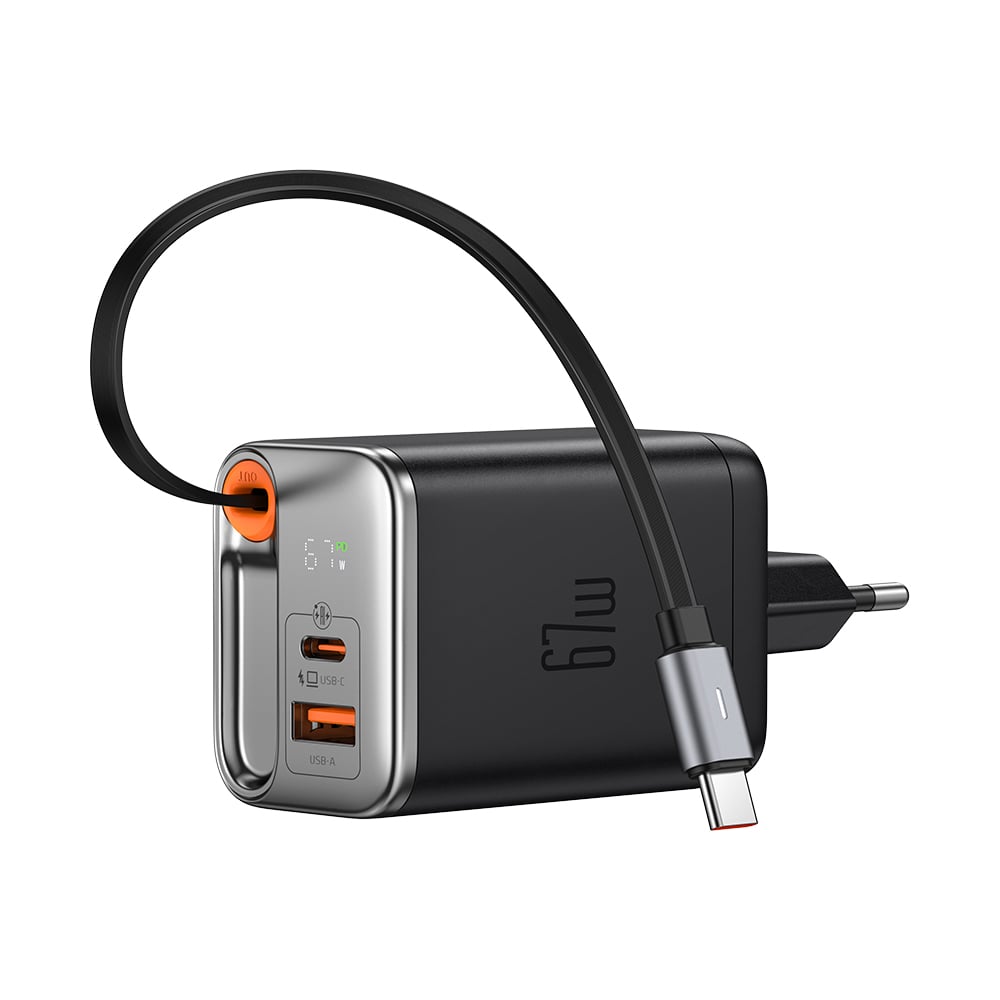 Củ Sạc Mcdodo FreeGo 67W GaN Kèm Cáp Rút | 3 Cổng Sạc Nhanh Laptop & Điện Thoại