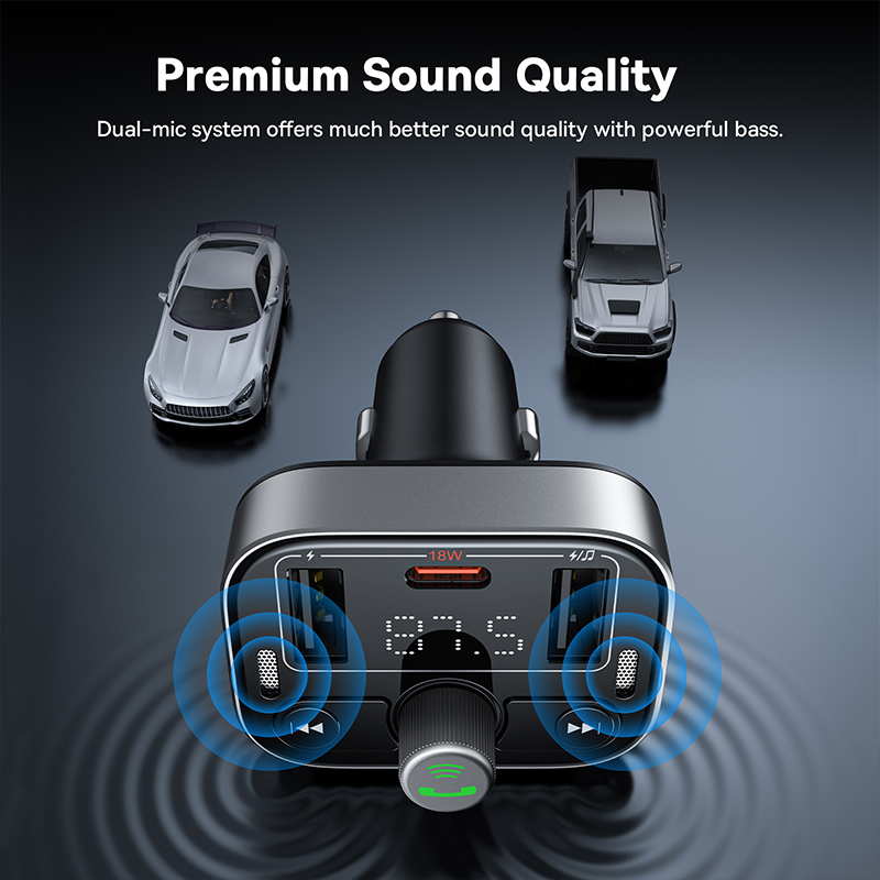 Tẩu Nghe Nhạc Bluetooth 5.3 Baseus S-09 | Phát Sóng FM, Rảnh Tay Nghe Gọi, Kèm Sạc Nhanh