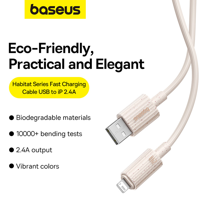 Cáp Sạc Nhanh Baseus Habitat 2.4A USB to Ln | Vật Liệu Thân Thiện Môi Trường