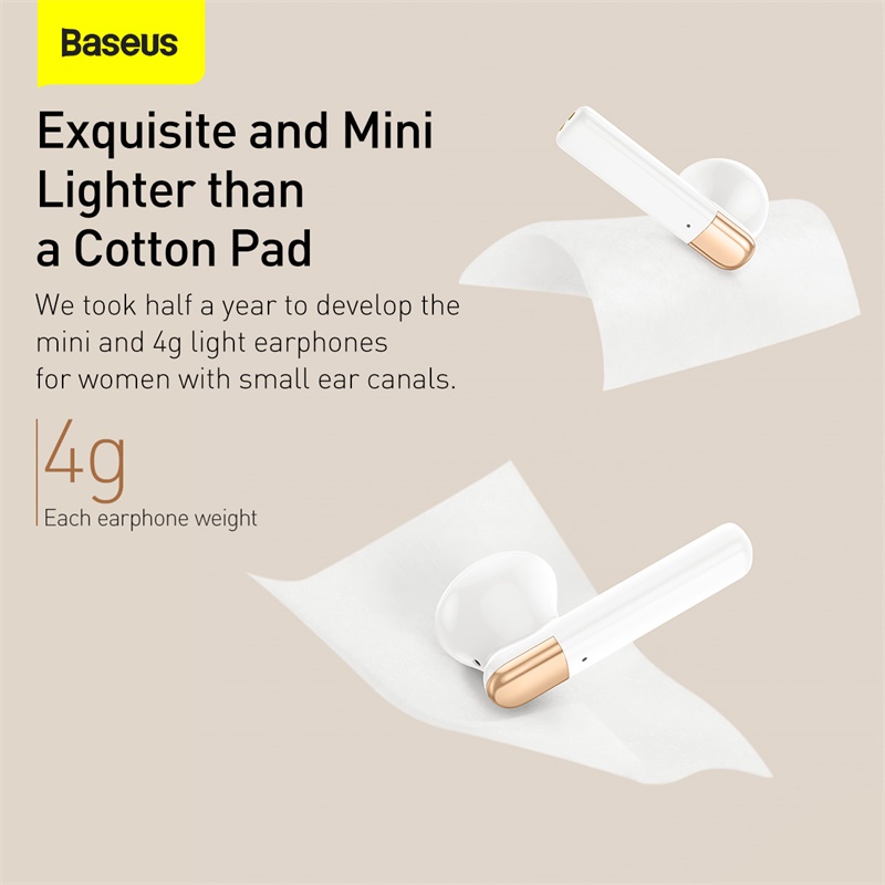 Tai Nghe Bluetooth Baseus W2 TWS | Siêu Nhẹ 4g, ENC Chống Ồn Đàm Thoại, Bass 13mm