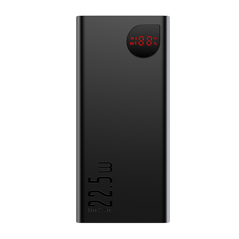 Sạc Dự Phòng OS-Baseus Adaman Digital Display Fast Charge Power Bank 40000mAh 22.5W Black (Kèm cáp USB to C 30cm)