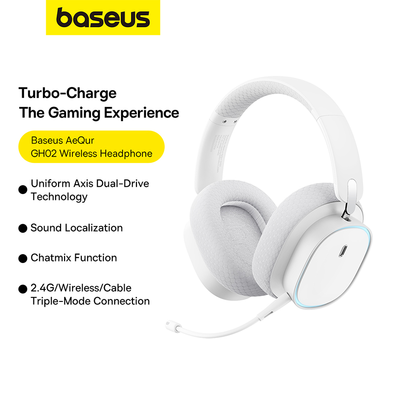 Tai Nghe Gaming Baseus GH02 Chụp Tai | Công Nghệ Trục Kép, Pin 40 Giờ, Âm Thanh Vòm