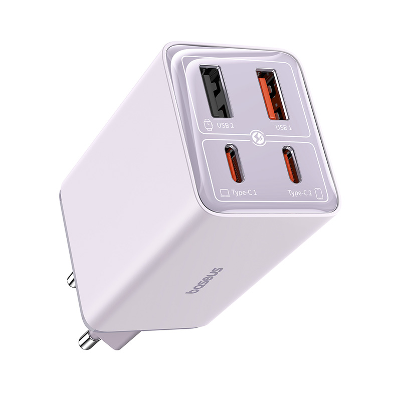 Cốc Sạc Nhanh OS-Baseus GaN6 Pro Fast Charger 2C+2U 65W (Chân cắm tròn, Kèm cáp C to C, 100W, 1m)