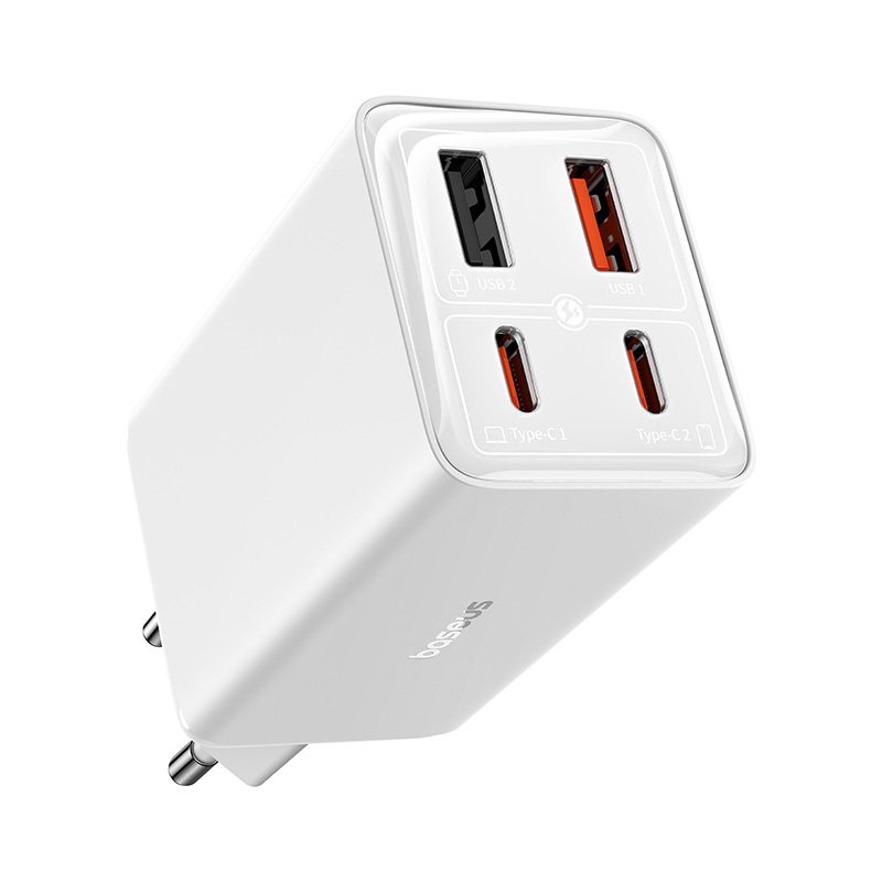Cốc Sạc Nhanh OS-Baseus GaN6 Pro Fast Charger 2C+2U 65W (Chân cắm tròn, Kèm cáp C to C, 100W, 1m)