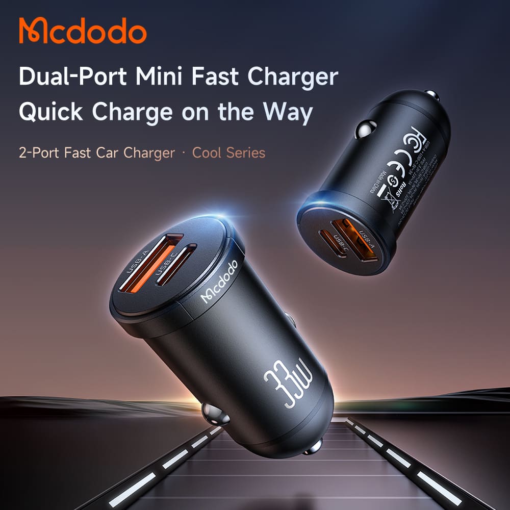 Tẩu Sạc Mcdodo Cool Series 33W | Sạc Nhanh 2 Cổng Type-C & USB