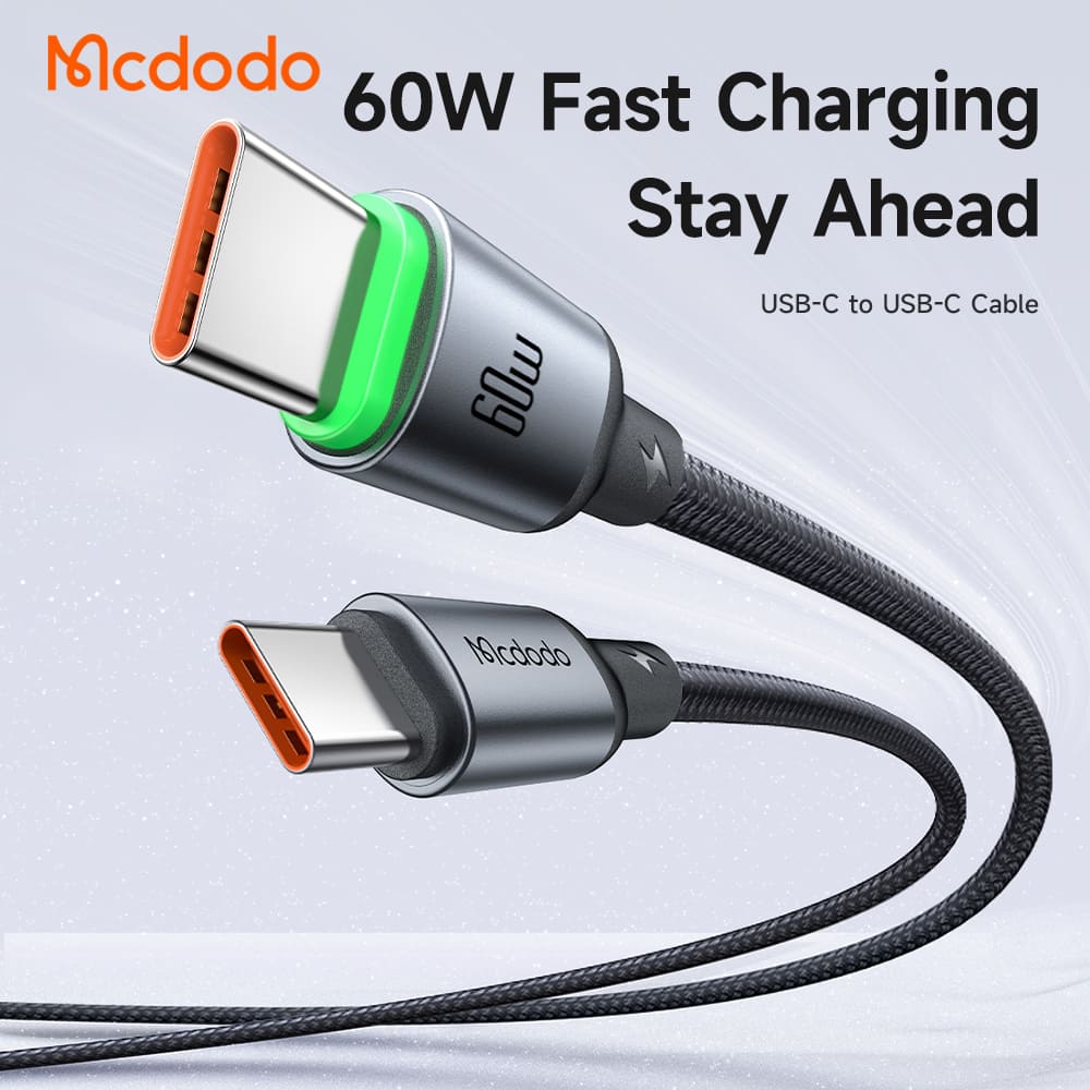 Cáp Sạc Mcdodo Cab Luma 60W Type-C to Type-C | Có Đèn LED Báo Sạc, Chuẩn PD